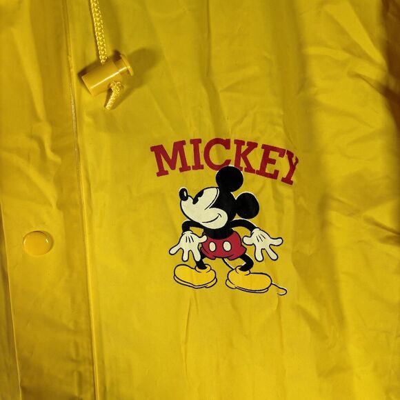 VNTG The Disney Catalog One Size Fits Most Yellow Rain Coat Packable MickeyMouse - Picture 3 of 14